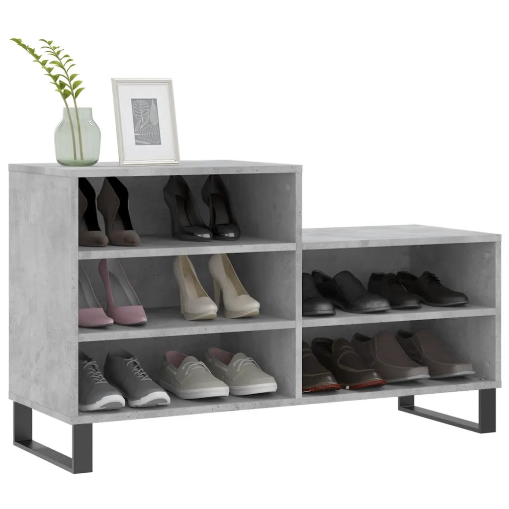 Scarpiera | Mobile per scarpe Grigio Cemento 102x36x60 cm in Legno Multistrato