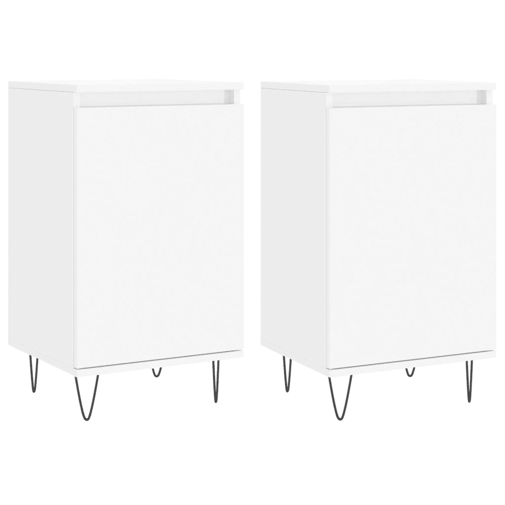Credenze 2 pz Bianche 40x35x70 cm in Legno Multistrato 831053