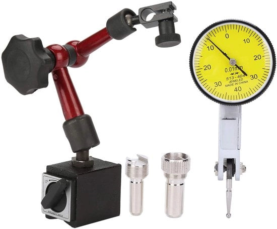 Misuratore di Spessore Flexibile con Base Magnetica - Raggio di Misura 0-0,8mm - Risoluzione 0,01mm - Precisione dei Misurini - Peso 530g - Hefboommeter