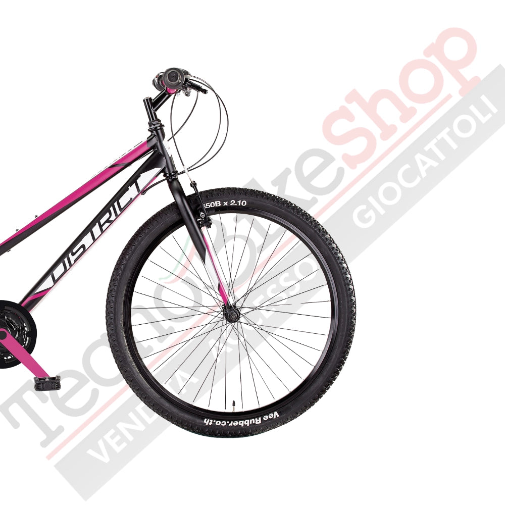 Bicicletta Donna MTB MBM District 27,5" con Cambio 18 Velocità-Nero