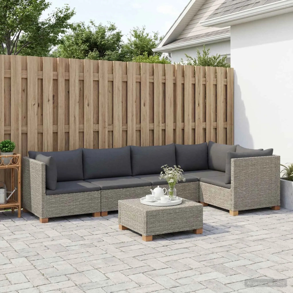 6 pz Set Lounge in Rattan con Cuscini GENDT Rattan naturale 3429855
