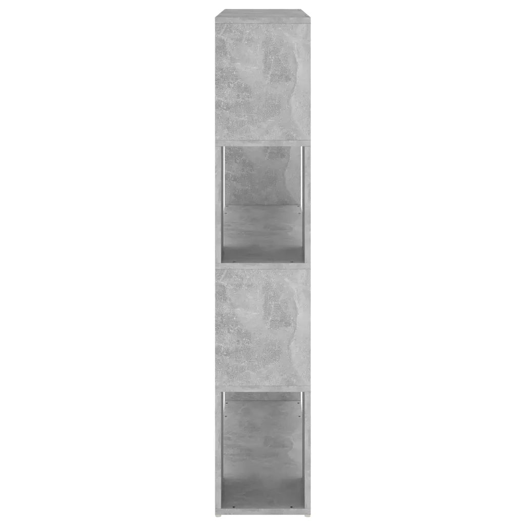 Libreria Divisorio-Scaffale per Libri-Mobile di Stoccaggio Grigio Cemento 100x24x124 cm