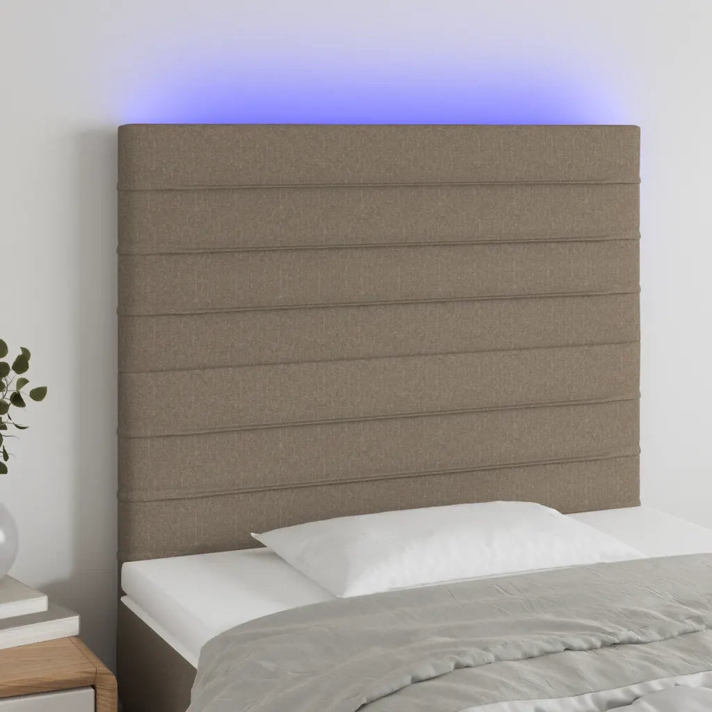 Testiera | Testata a LED Tortora 80x5x118/128 cm in Tessuto