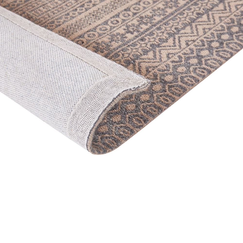 Tappeto moderno dal motivo geometrico 160 x 230 cm beige e grigio soggiorno camera da letto