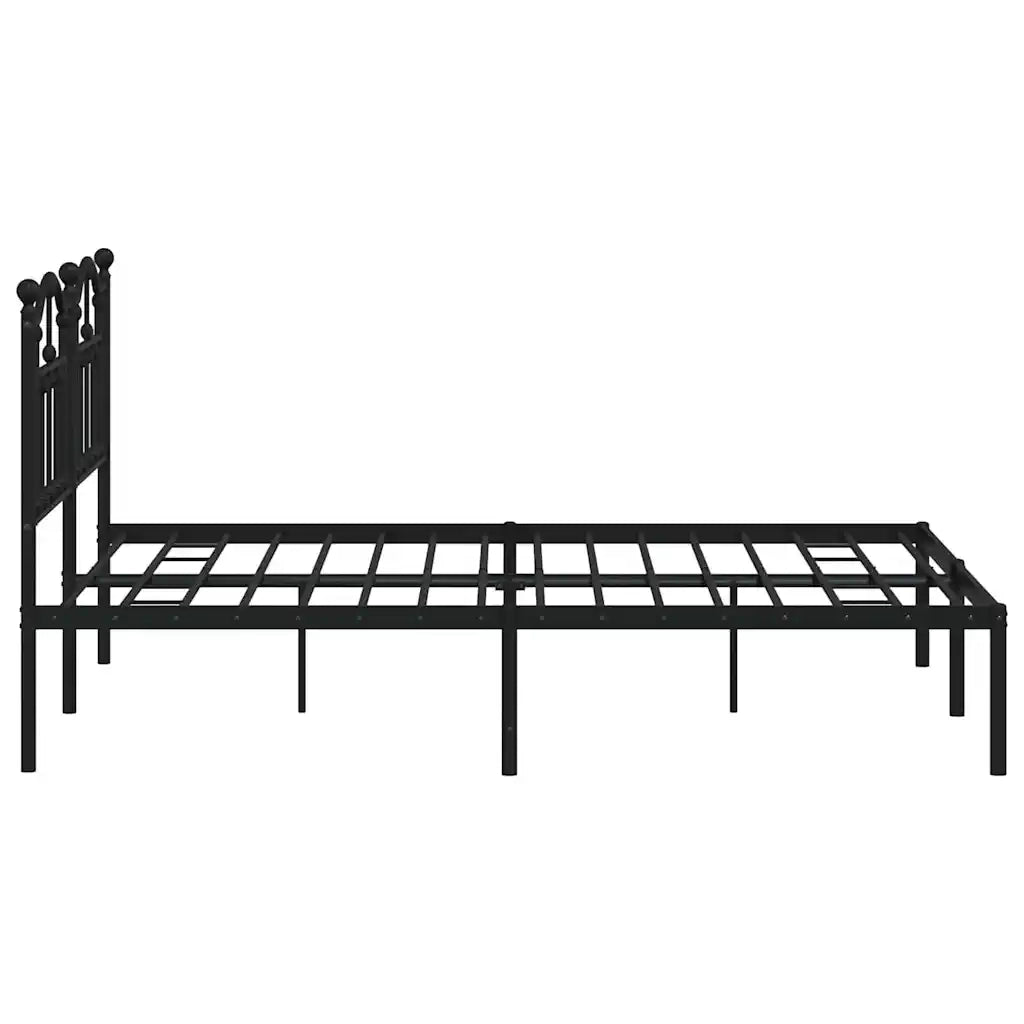 Giroletto con Testiera in Metallo Nero 135x190 cm 353438