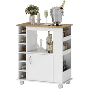 Carrello da Cucina con Armadietto e Ripiani Regolabili ¨C Minimal ¨C 75x39.5x88 cm Bianco