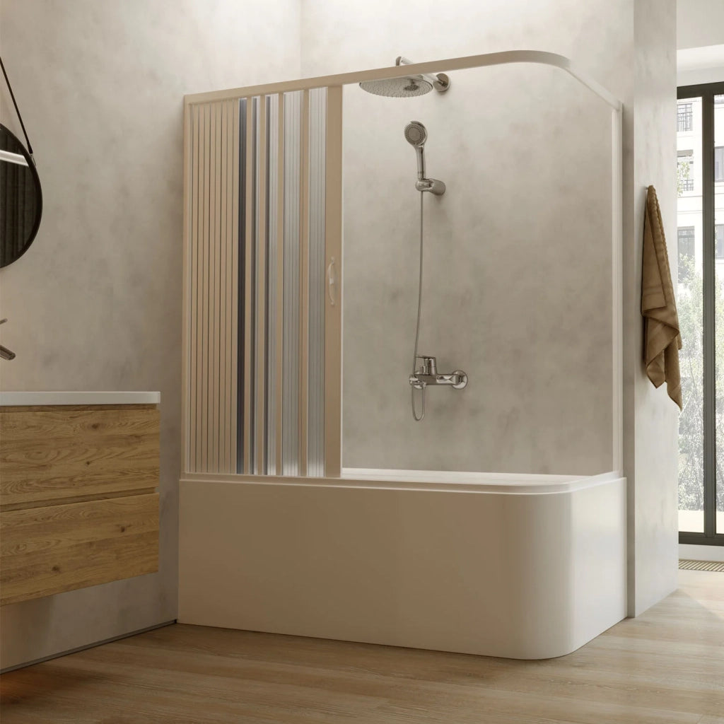 Box doccia sopravasca 70x150 in PVC a soffietto mod. Ortensia con apertura laterale