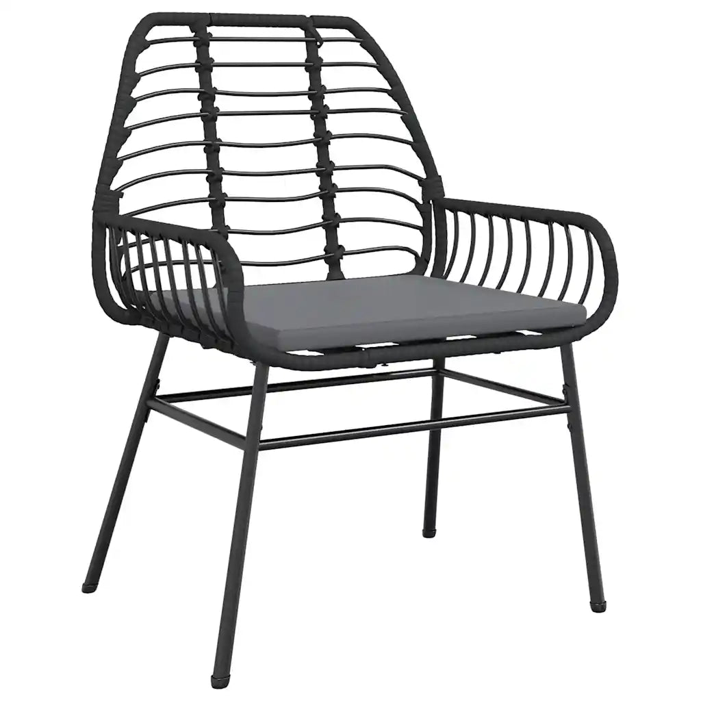 Set da Pranzo da Giardino con Cuscini 5 pz Polyrattan Vetro