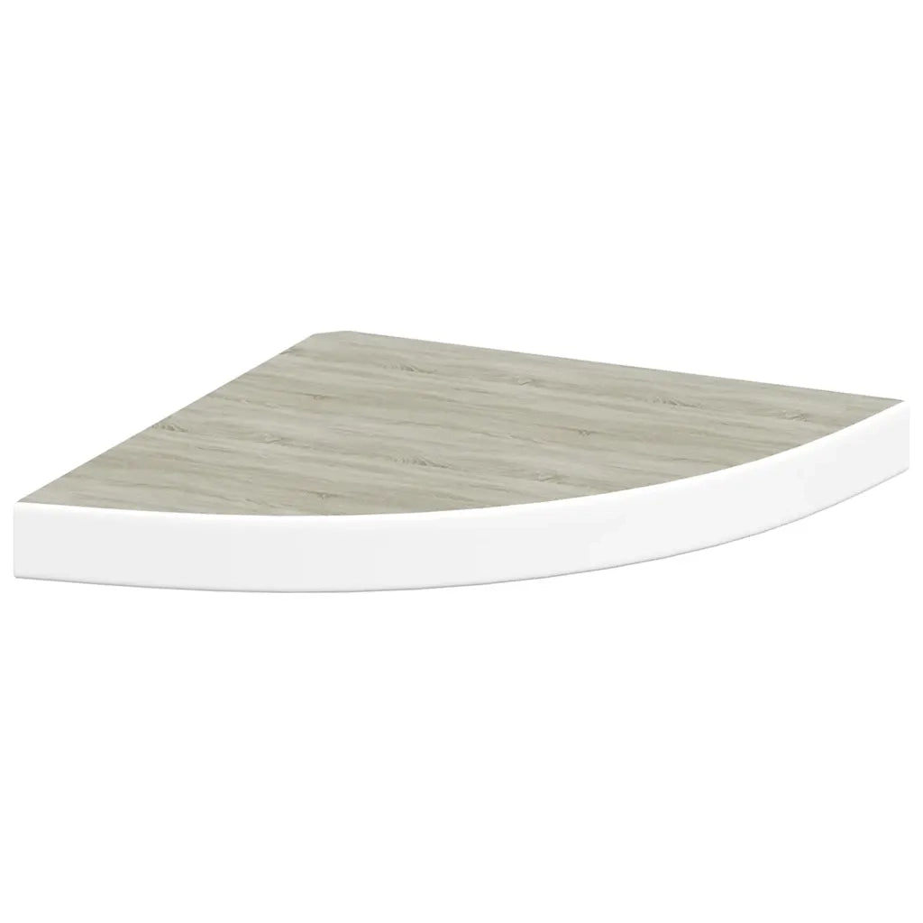 Mensole Angolari 4 pz Rovere e Bianco 35x35x3,8 cm in MDF 326641