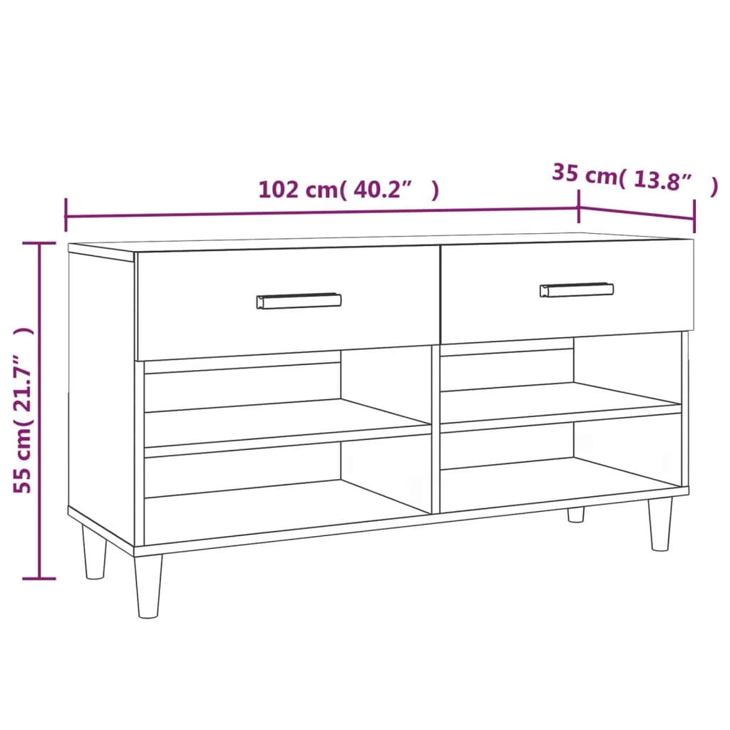 Scarpiera mobile contenitore per scarpe mobile per ingresso/corridoio/soggiorno 102 x 35 x 55 cm legno ingegnerizzato nero 02_0021937