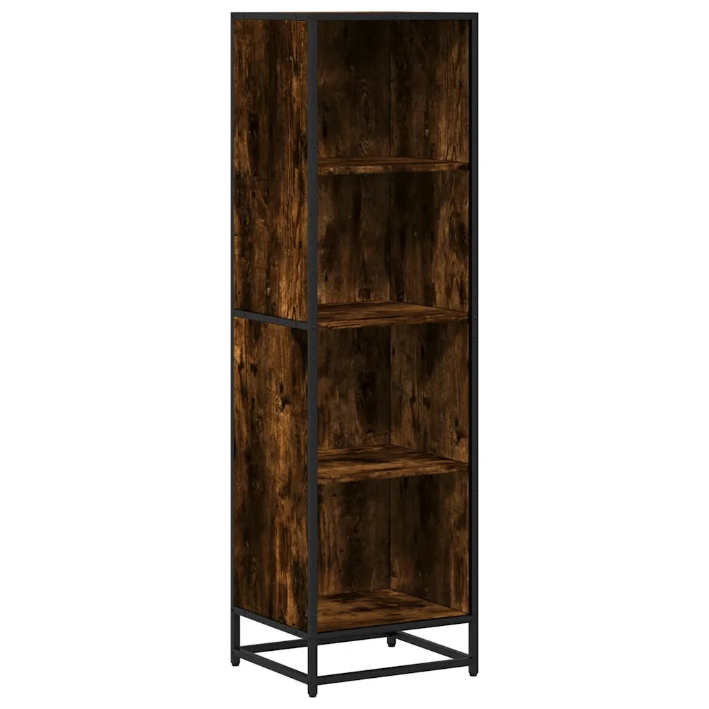 Libreria-Scaffale per Libri-Mobile di Stoccaggio Rovere Fumo 40x35x139 cm in Truciolato