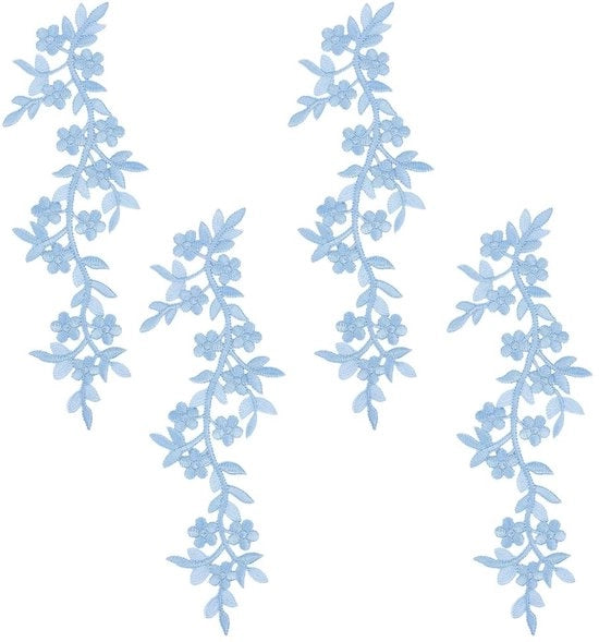 Pannelli decorativi per abbigliamento 4 pezzi - applicazioni strobbabili - lavori a maglia - pannelli decorativi - 25 x 9 cm - per abito da sposa stoffa