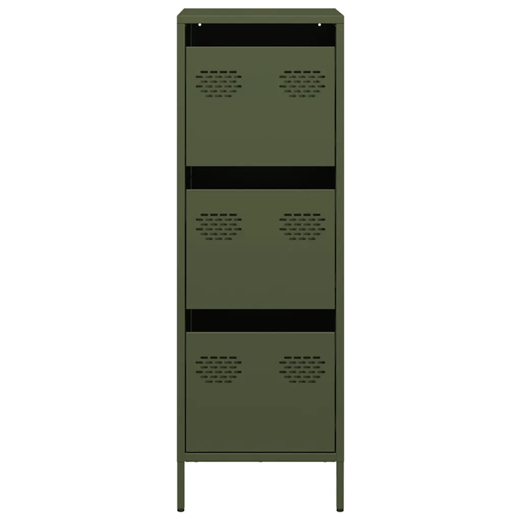 vidaXL Credenza Verde Oliva 39x35x103,5 cm in Acciaio