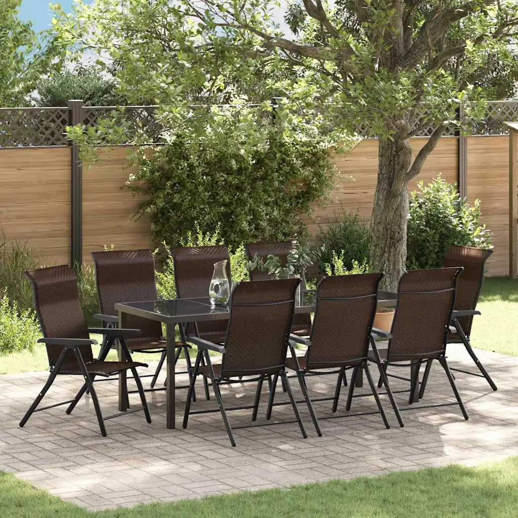 Set da Pranzo per Giardino 9 pcs Marrone 3379267