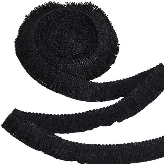 Set di Frange Macramé in Cotone Bianco - 40 Metri - 1 Pollice di Diametro