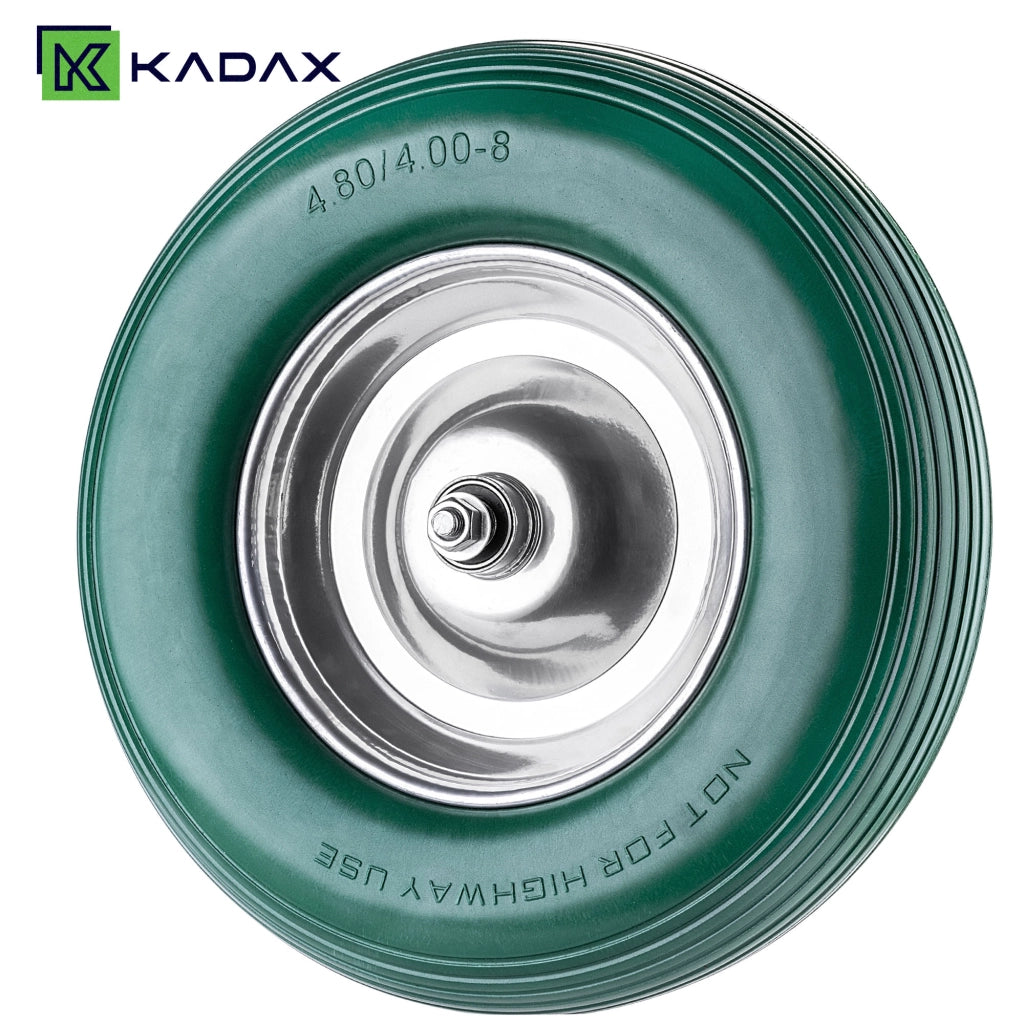 KADAX Kółka do taczek 4.00-8 PU 551030 zielone K16351 + ŚRUBY