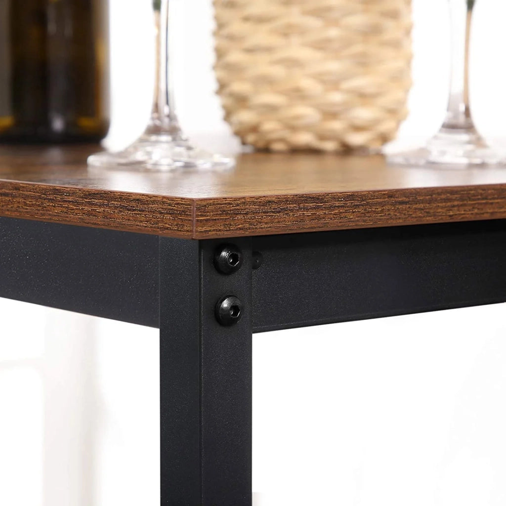 Tavolo alto tavolo da bar quadrato struttura in acciaio robusto 60 x 60 x 90 cm facile da montare per cucina soggiorno stile industriale marrone 12_0007677