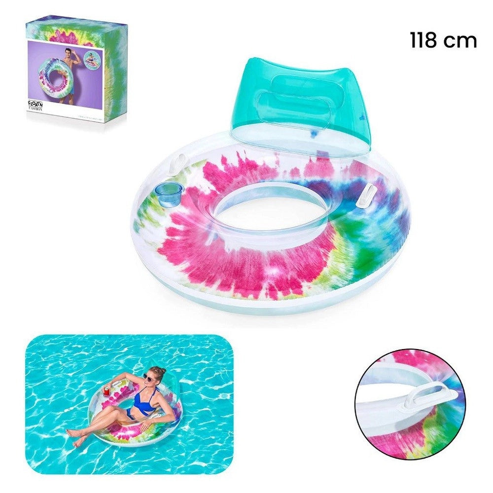Trade Shop - Poltrona Fashion 118cm Colori Pastello Con Maniglie Portabicchiere Piscina 43637 -