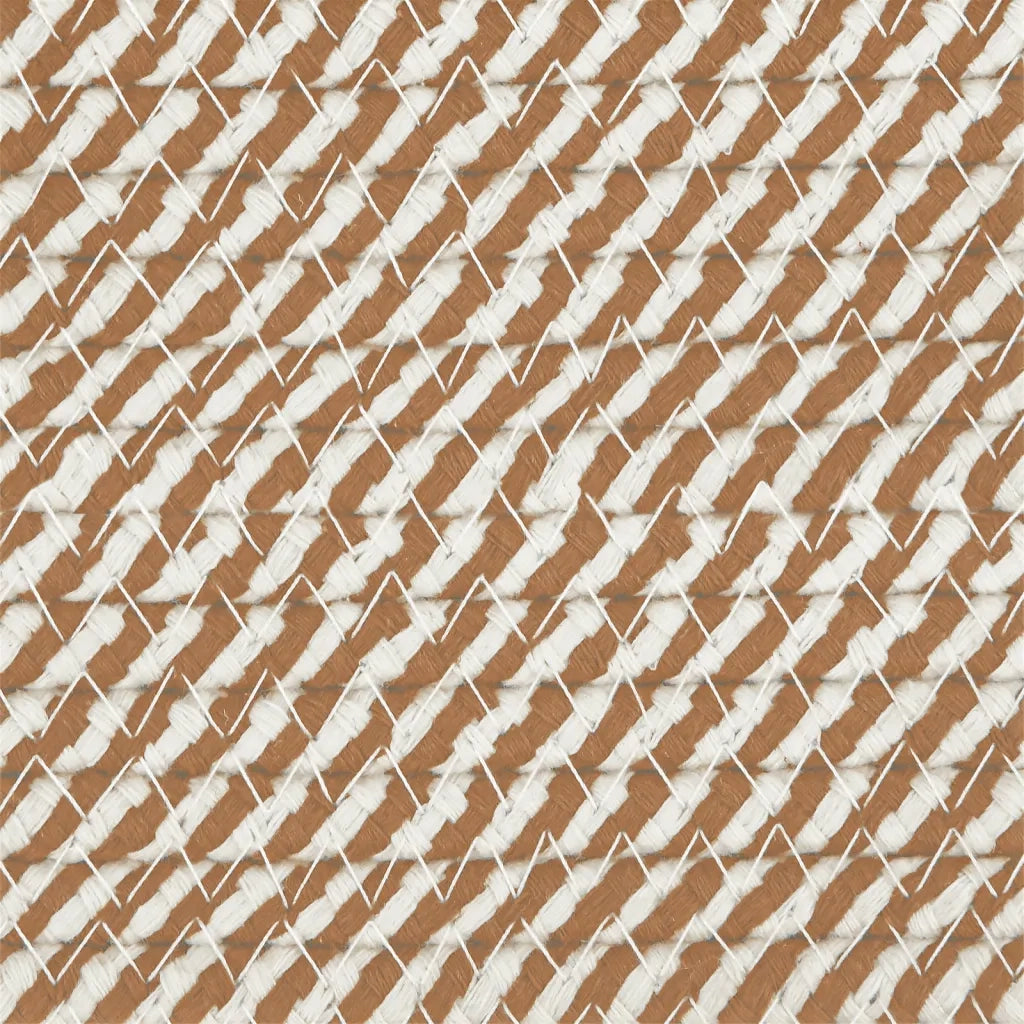 Cestino Portaoggetti Marrone e Bianco ?40x35 cm in Cotone CFW9525729