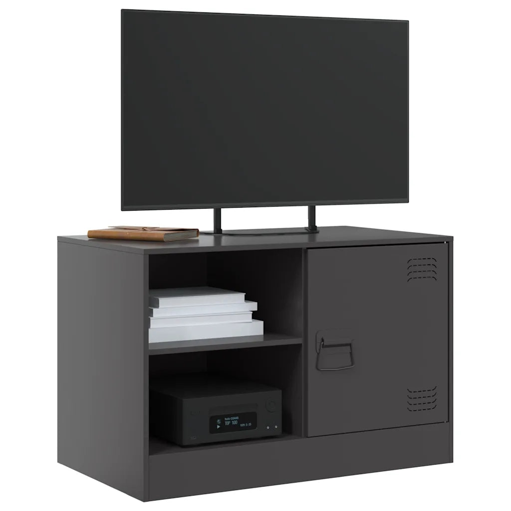 Mobile TV Nero 67x39x44 cm in Acciaio 841691