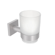 Porta spazzolini da parete Satinato in Acciaio Inox e vetro Mod. Hotel Maison Satin