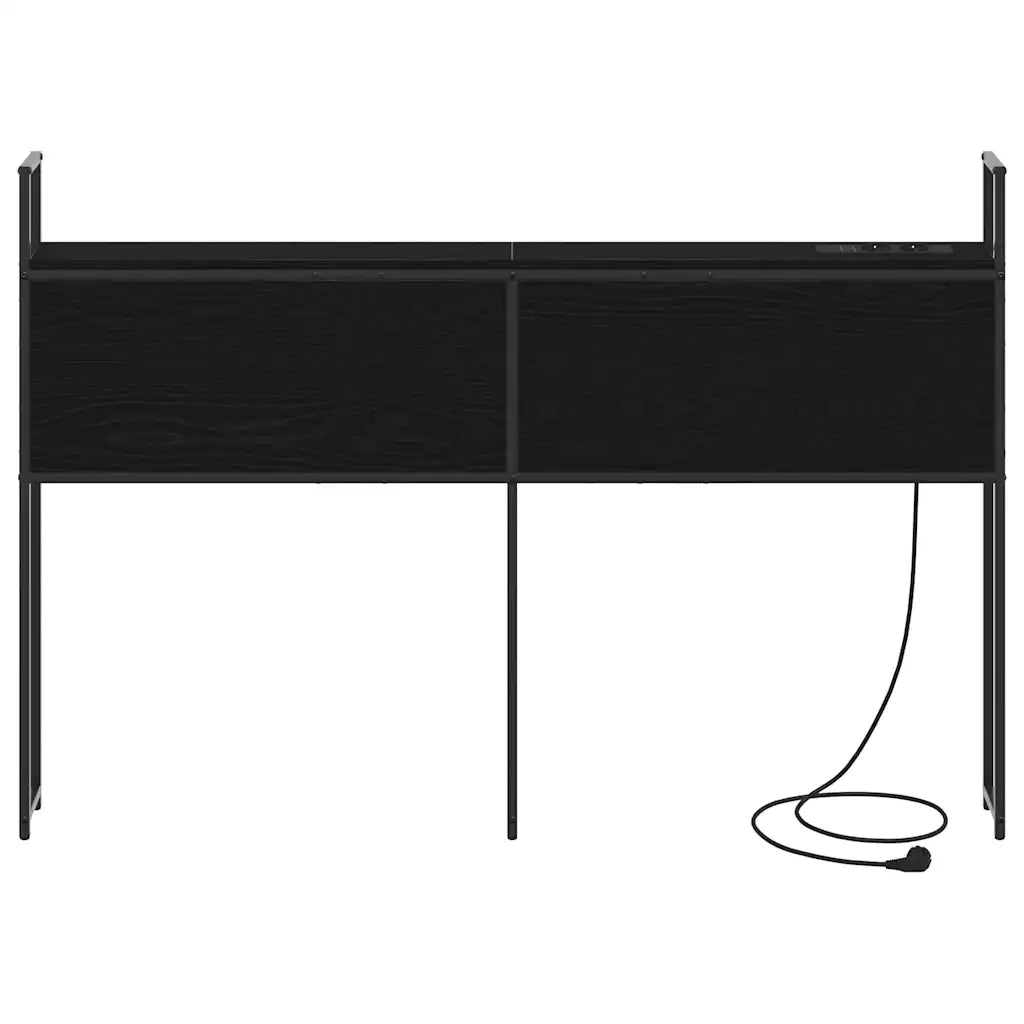 Testiera con Stazione di Carica e Storage Rovere nero 859795