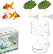 Automatizzatore di Cibo per Acquario - Incluso con Foglie di Nettuno - Materiale in Plastica - Antiscivolo - Dimensioni Regolabili