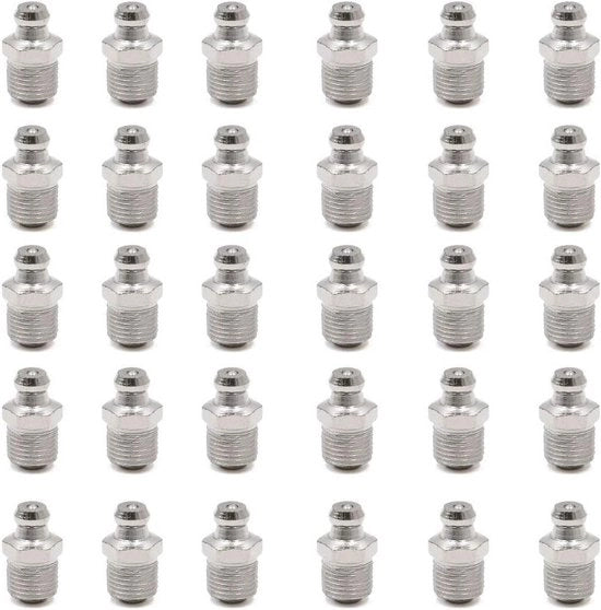 Set di 30 viti a spillo verniciate in acciaio con spruzzatori di grasso 1/8 pollici