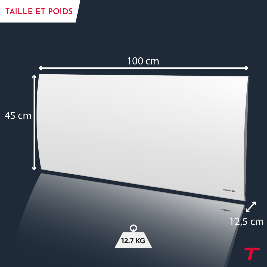Radiatore elettrico a inerzia in ceramica secca Thomson con termostato intercambiabile 2000W cleo