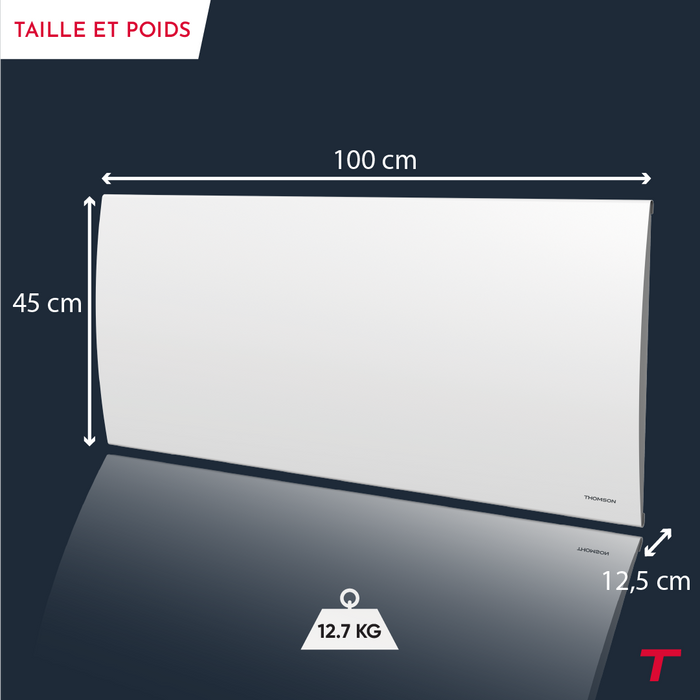Radiatore elettrico a inerzia in ceramica secca Thomson con termostato intercambiabile 2000W cleo
