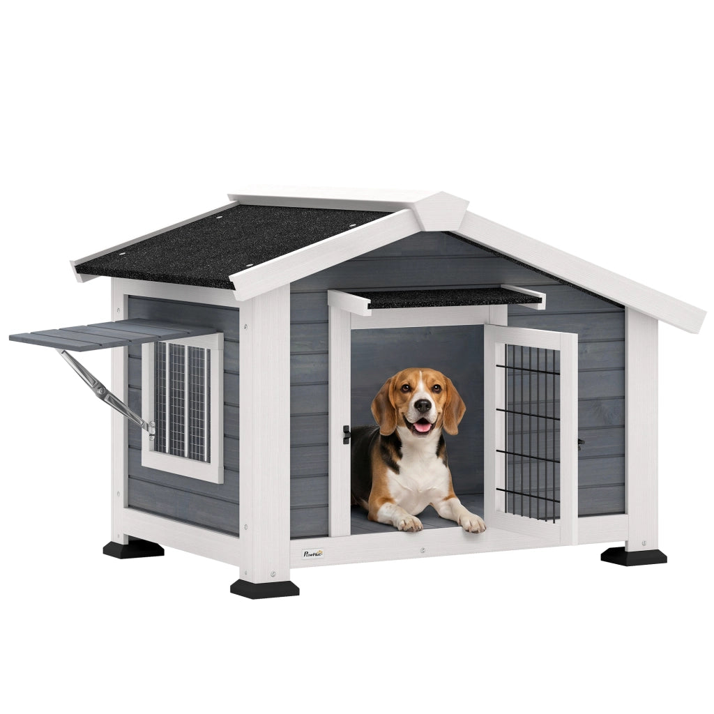 Cuccia per Cani Casetta per Cani da Esterno in Legno, 98x76x69.5cm