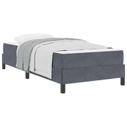 Letto singolo | Letto per adulti | Letto a molle con materasso Grigio scuro 80 x 220 cm Tessuto