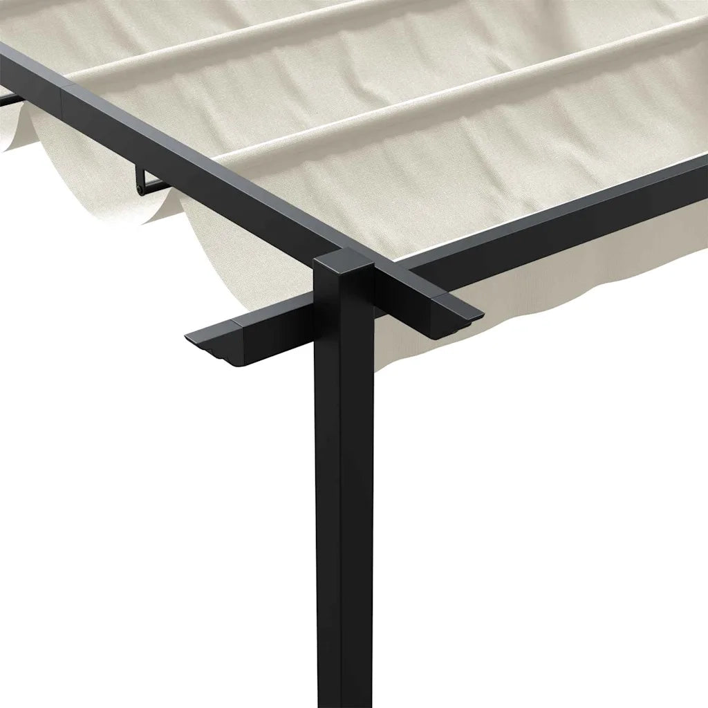 vidaXL Gazebo a Muro Crema Acciaio