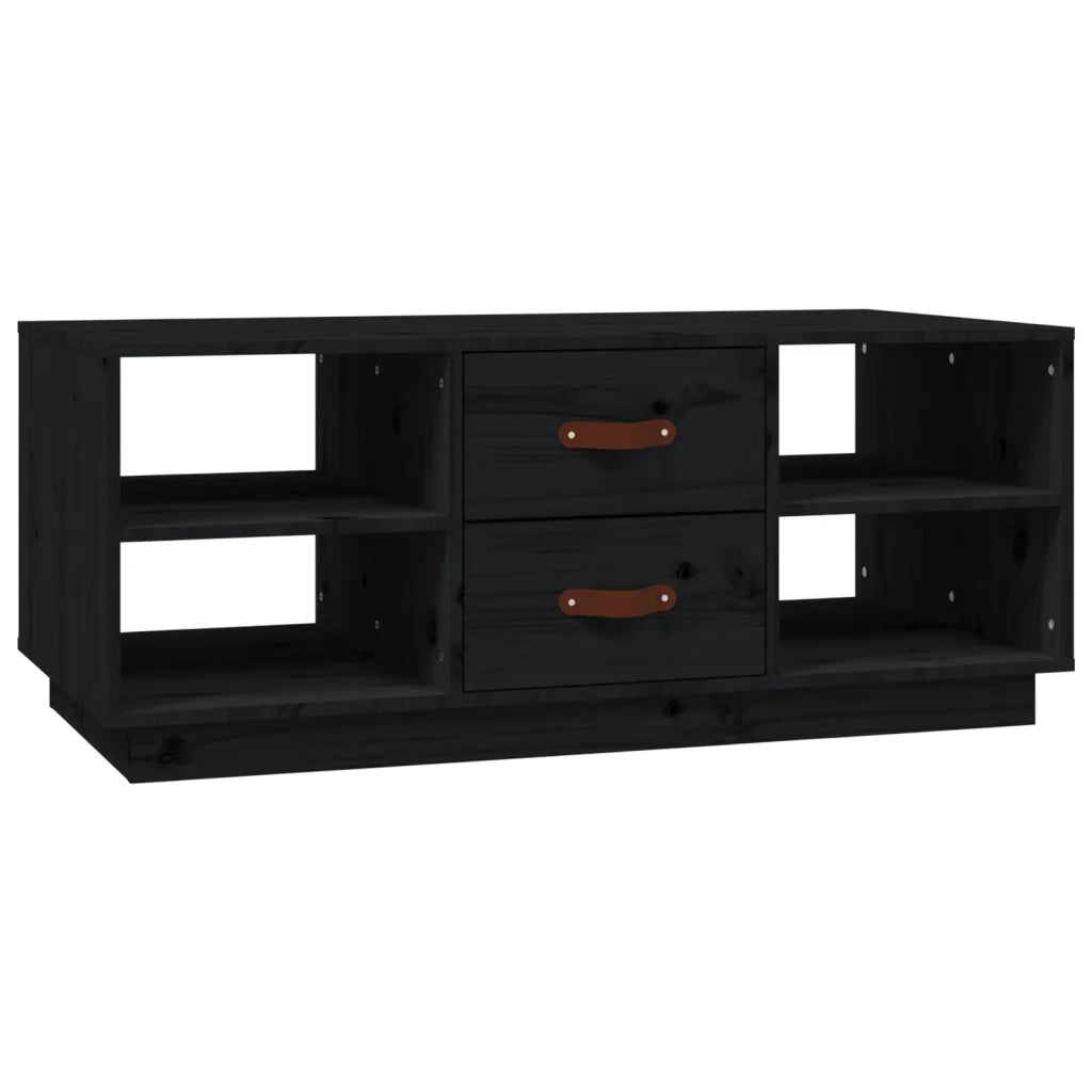 Tavolino da salotto | Tavolino da caff¨¨ | Tavolino da Soggiorno Nero 100x50x41 cm in Legno Massello di Pino