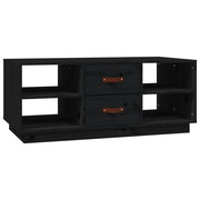 Tavolino da salotto | Tavolino da caff¨¨ | Tavolino da Soggiorno Nero 100x50x41 cm in Legno Massello di Pino