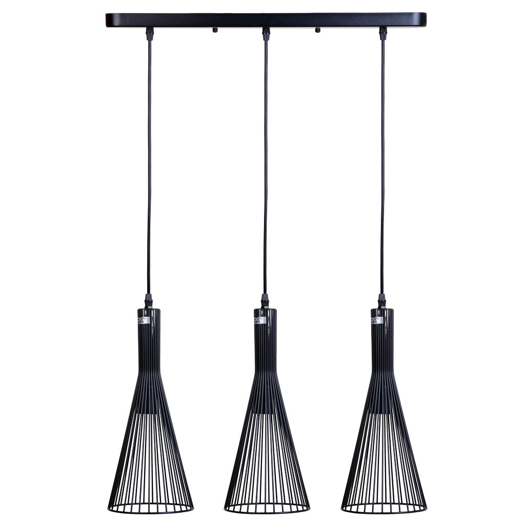 Plafoniera in metallo nero 58x15x90h