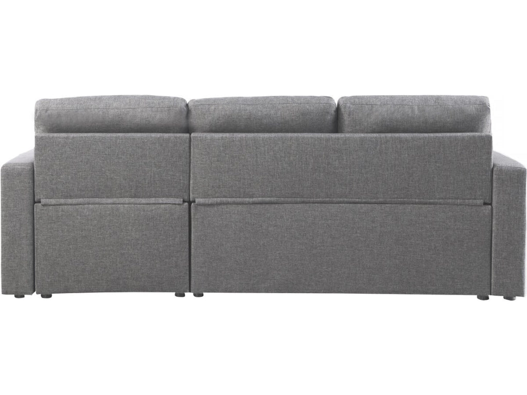 Divano angolare trasformabile/reversibile con cassapanca "Alain II" - 3 posti - Grigio chiaro
