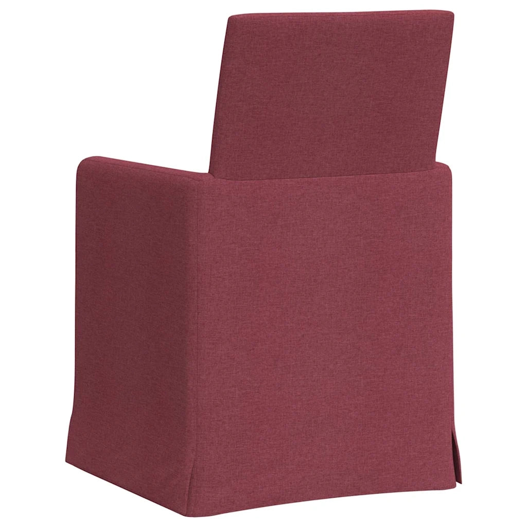 Sedie da pranzo 2 pz | Sedie da cucina Rosso vino 57 x 67 x 95 cm Tessuto