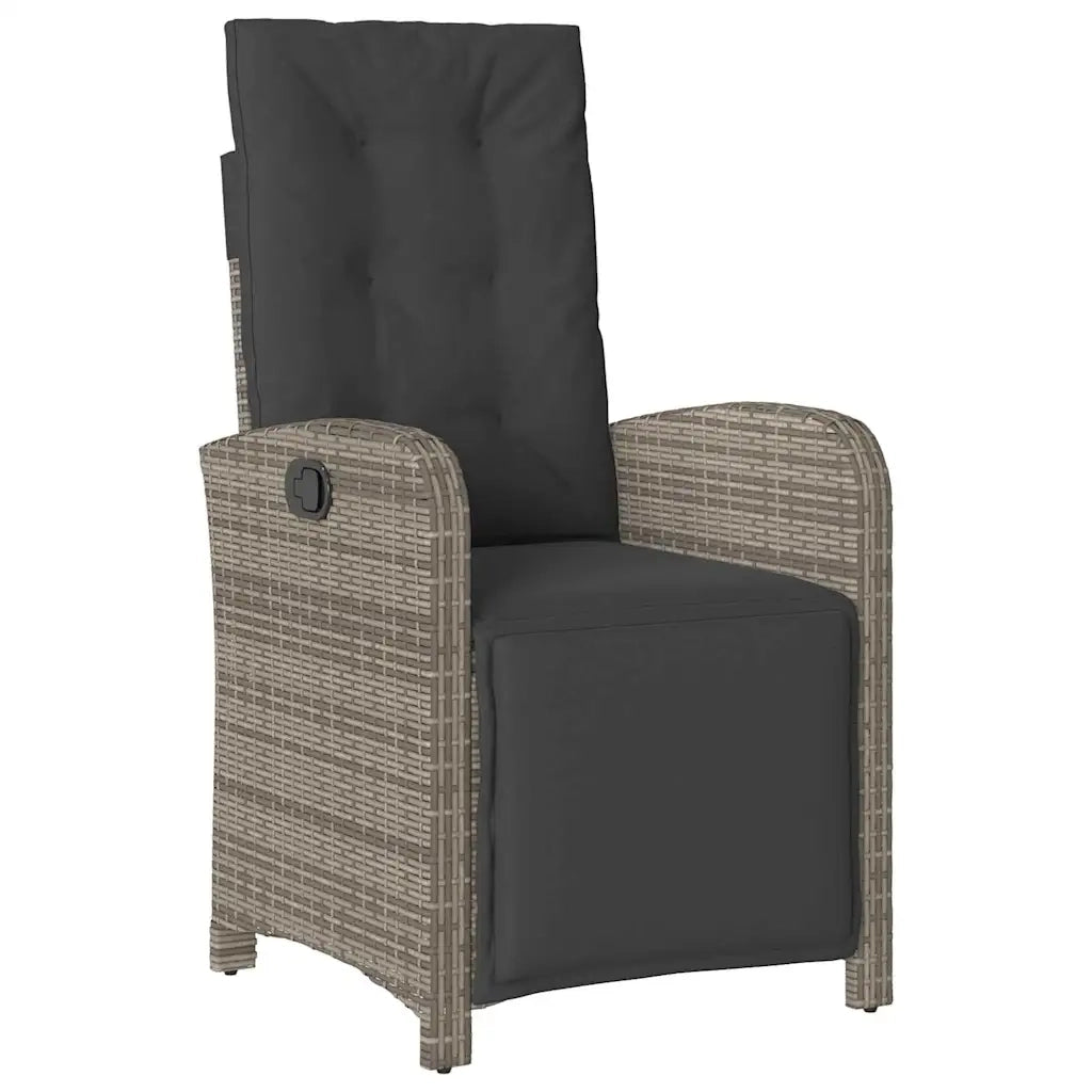 Set da Pranzo per Giardino con cuscino 3 pcs Grigio polyrattan 3380323