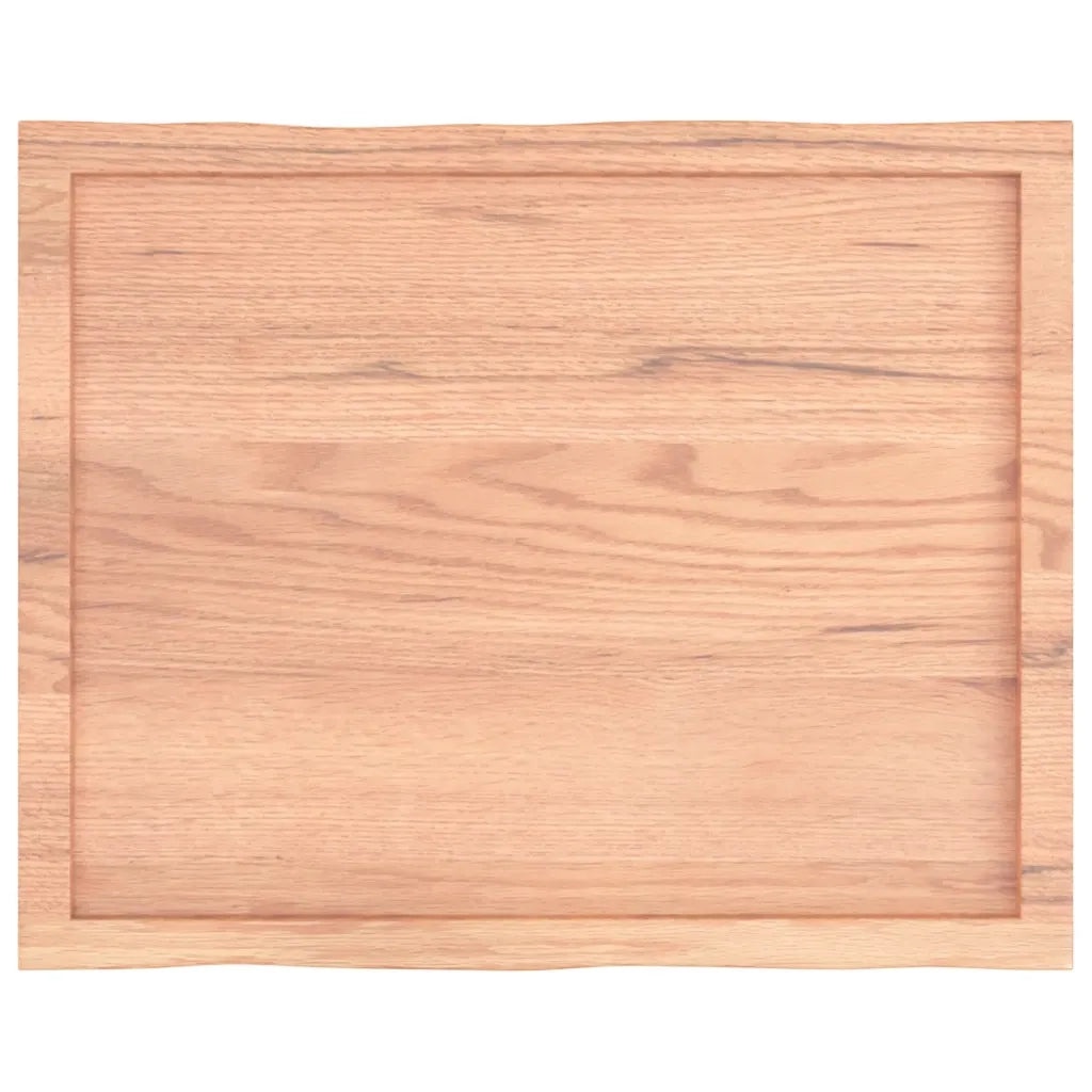 Piano Tavolo Marrone Chiaro 80x60x(2-6) cm Rovere Non Trattato 363946