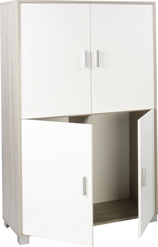 Mobile 4 Ante 107x162x41 cm Olmo Chiaro/Bianco Fiammato
