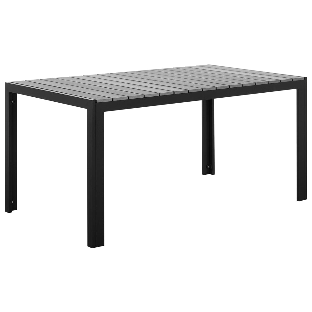 Set da pranzo da giardino in 7 pezzi in alluminio grigio e Nero 6 sedie resistenti agli agenti atmosferici