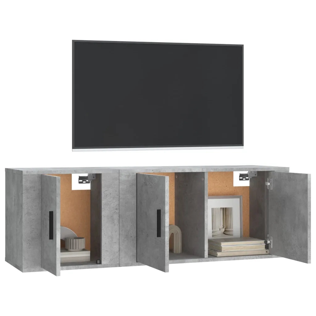 Set di Mobili Porta TV 2 pz | Armadietto TV | Mobile Porta TV Grigio Cemento in Legno Multistrato