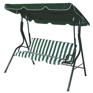 Dondolo da Giardino 3 Posti Esterno in Metallo Tessuto Verde Sorrento Verdelook