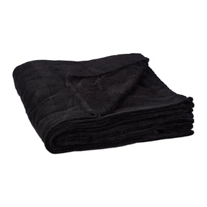 Grande coperta lavabile in pile scozzese accogliente 200 x 220 cm nera 2013087