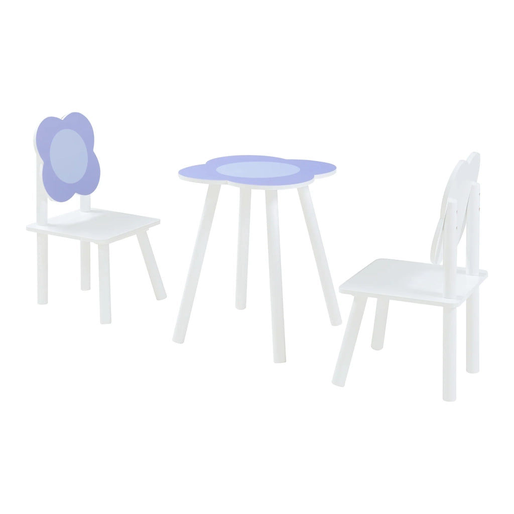 Set tavolo e 2 sedie per bambini bianco e viola 03_0009453