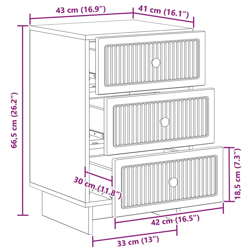 Armadio da Notte Nero 43 x 41 x 66,5 cm Legno ingegnerizzato 893866