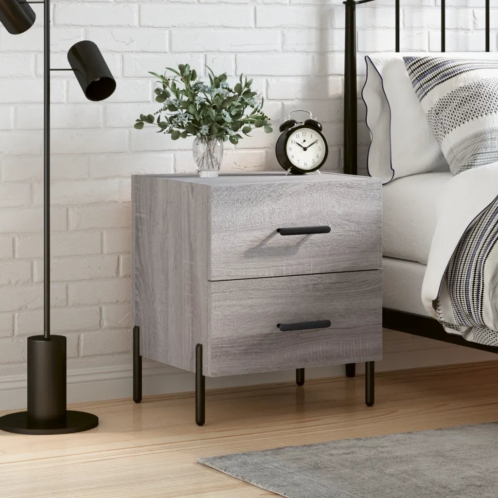 Comodino | Armadio da Notte | Mobiletto da notte Grigio Sonoma 40x35x47,5 cm in Legno Multistrato