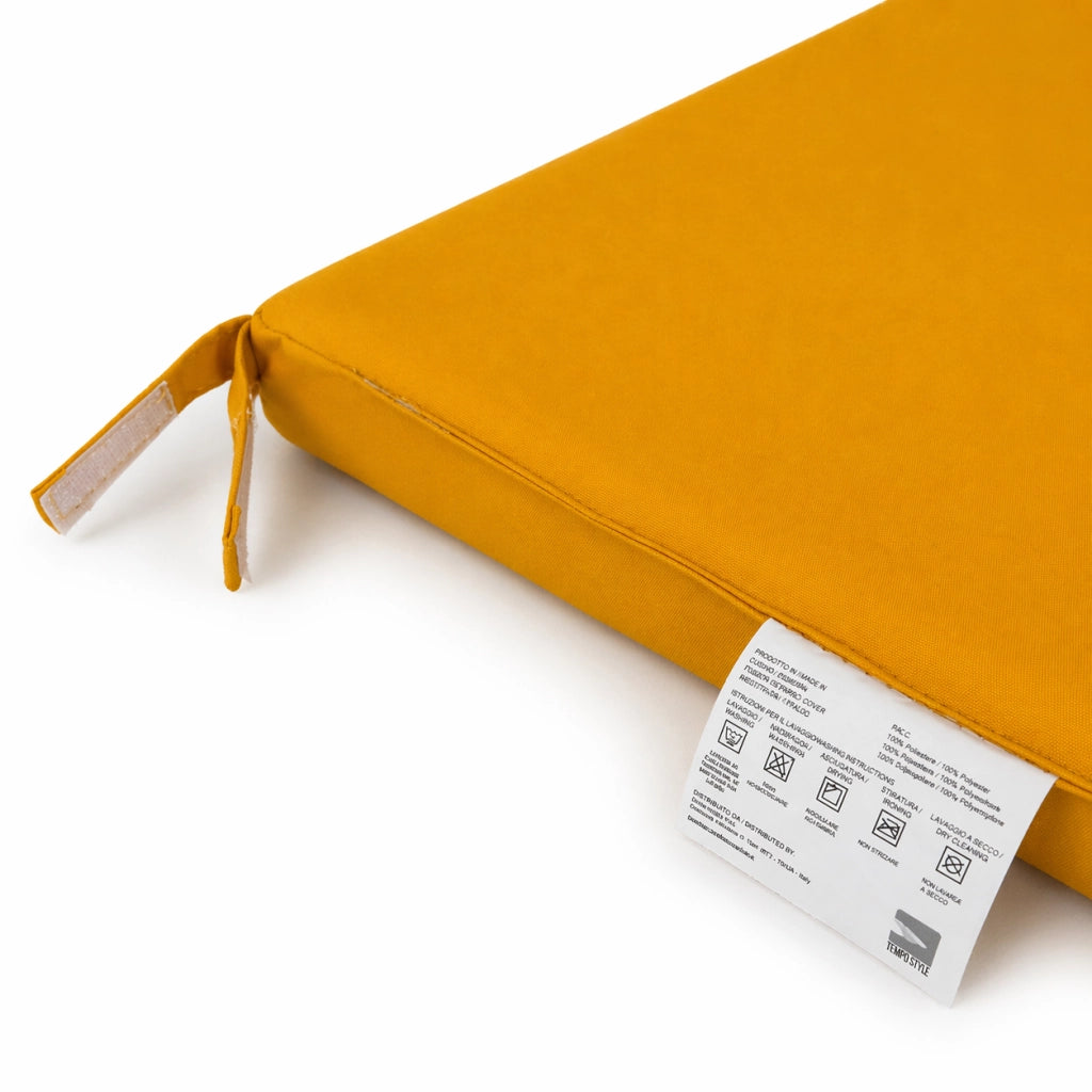 Cuscino seduta per sedia 45x47cm con velcro in poliestere – Giallo Ocra