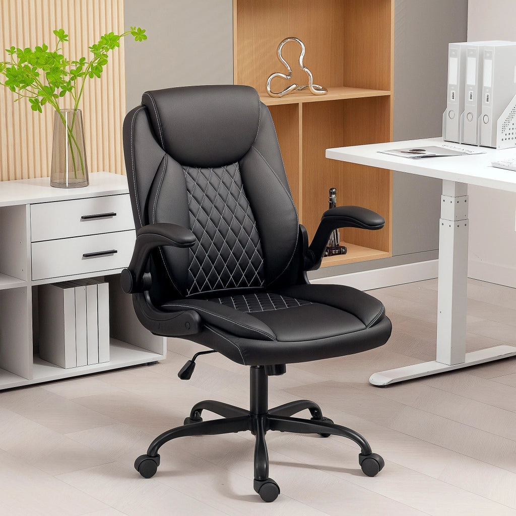 Sedia da ufficio ergonomica con braccioli regolabili, altezza regolabile, funzione basculante ¨C Minimal ¨C Nero